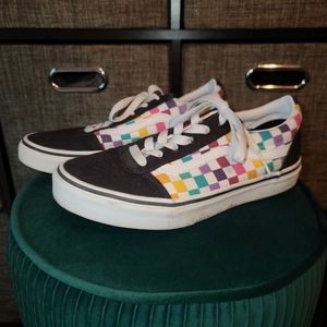 Rainbow checkered vans